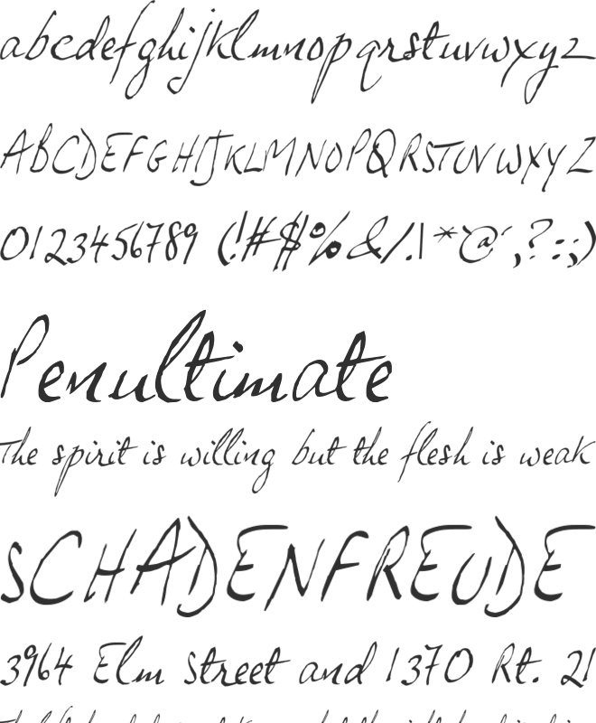 JP Hand font preview