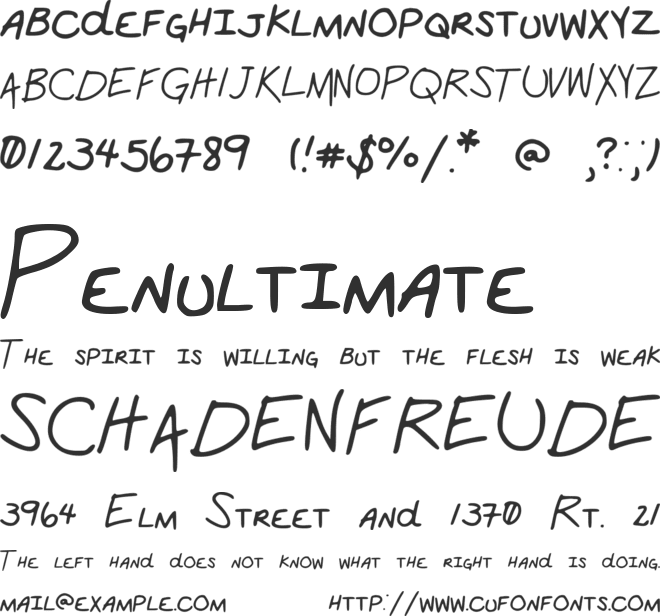 School_Work font preview