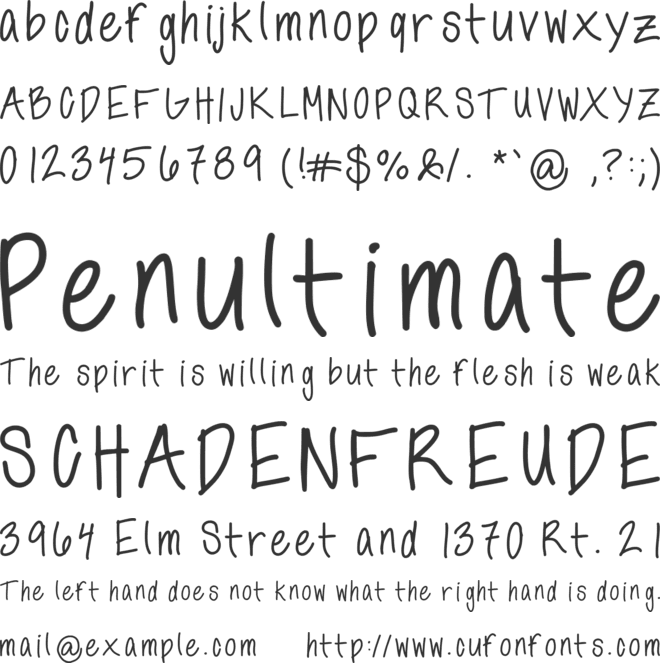 annshandwriting font preview