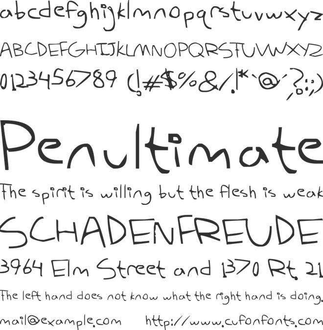 my derp handwriting font preview