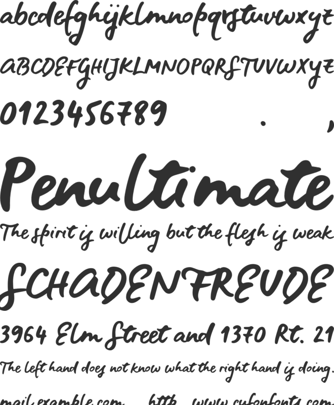 Blue Fires Sample font preview