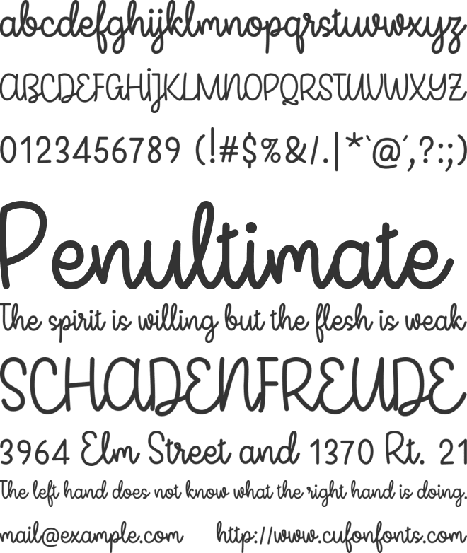 Miss Neally font preview