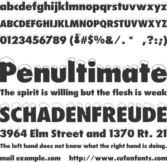 Pile Snow font preview