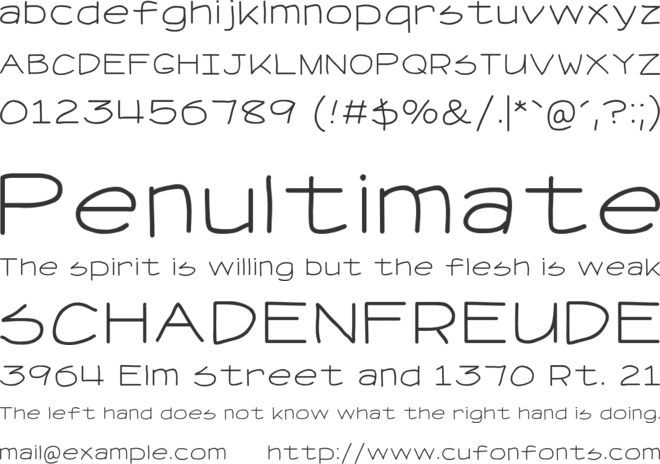 Retrievse NC font preview