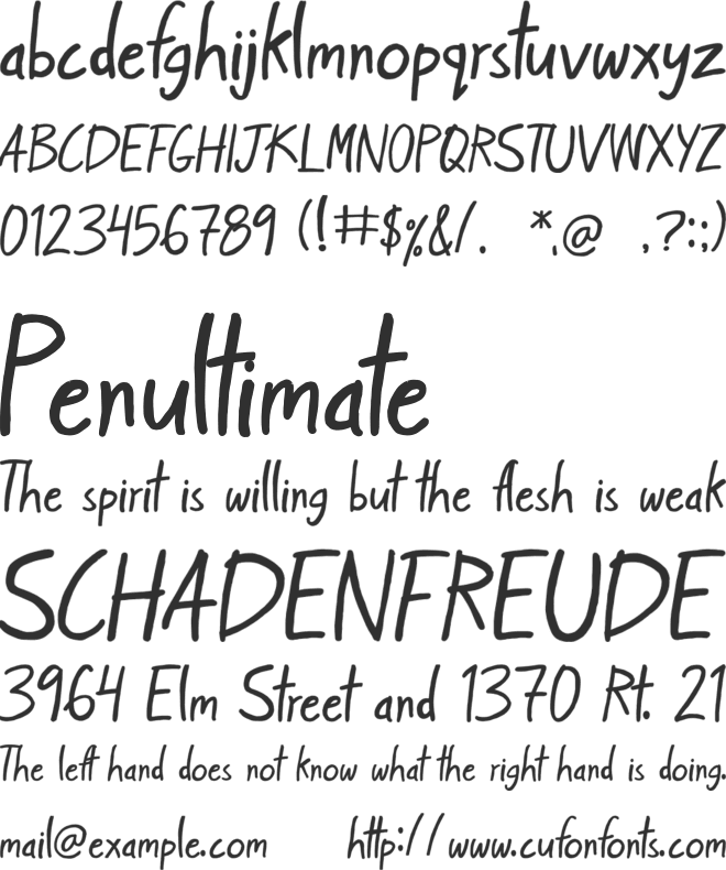 Tomato Handmade font preview