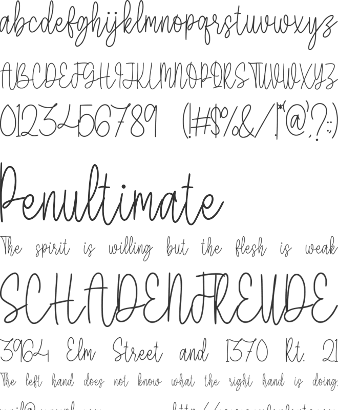 Berryline font preview