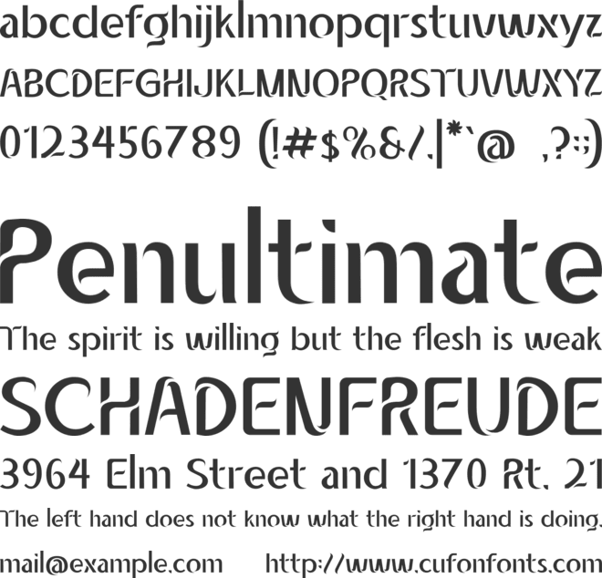 Yupita font preview