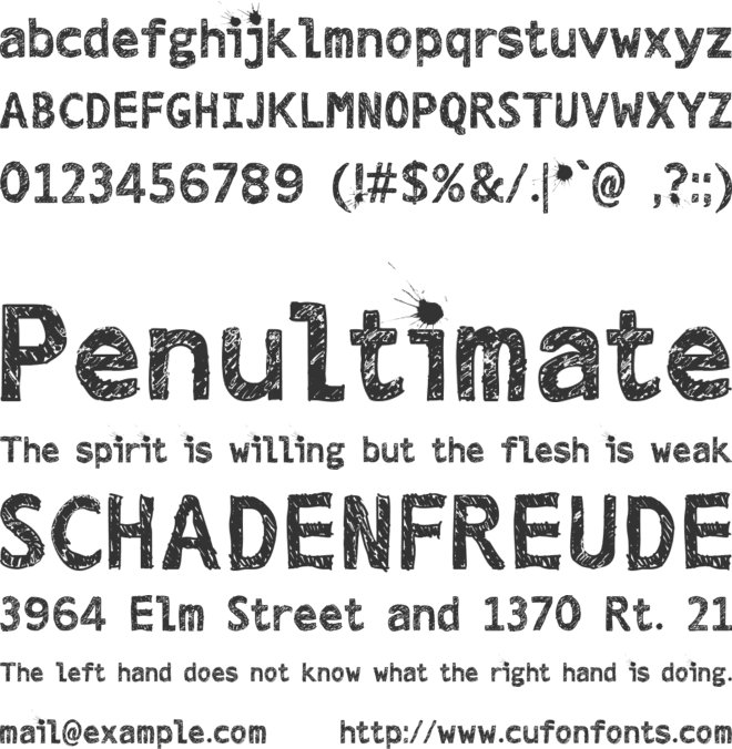 Tracing Blood font preview