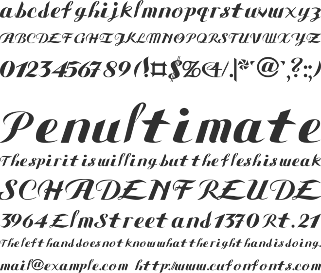 Gauche Display font preview