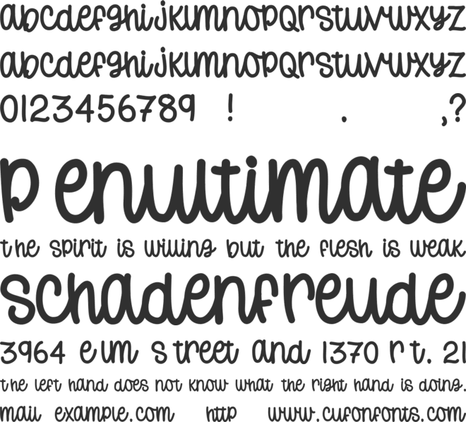 Donut Worry Trial font preview
