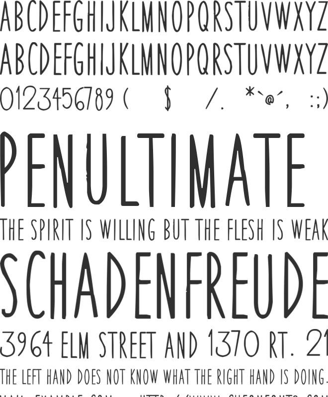 Skinned font preview