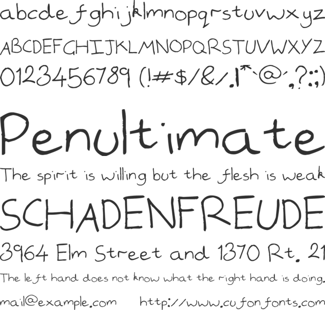 handwrited font preview