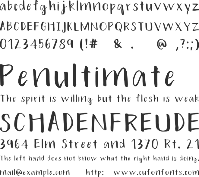 Hands On font preview
