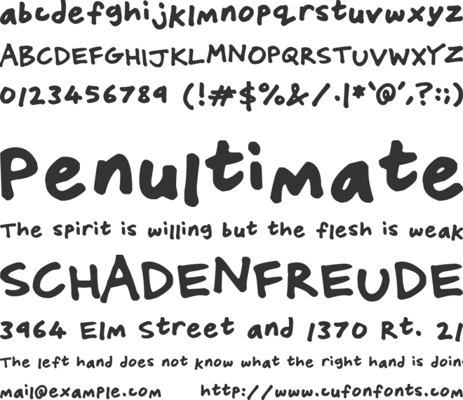 Friendly Felt Tips font preview