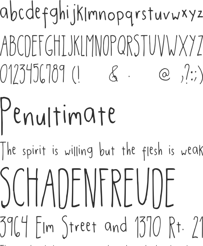 Drm Handwritten font preview