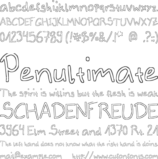 Outlines font preview