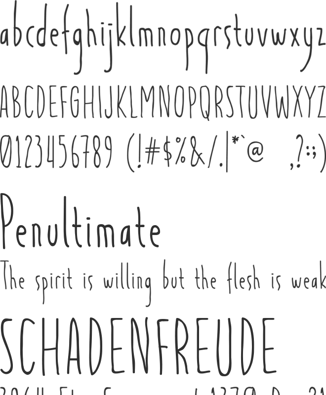 And Airy font preview