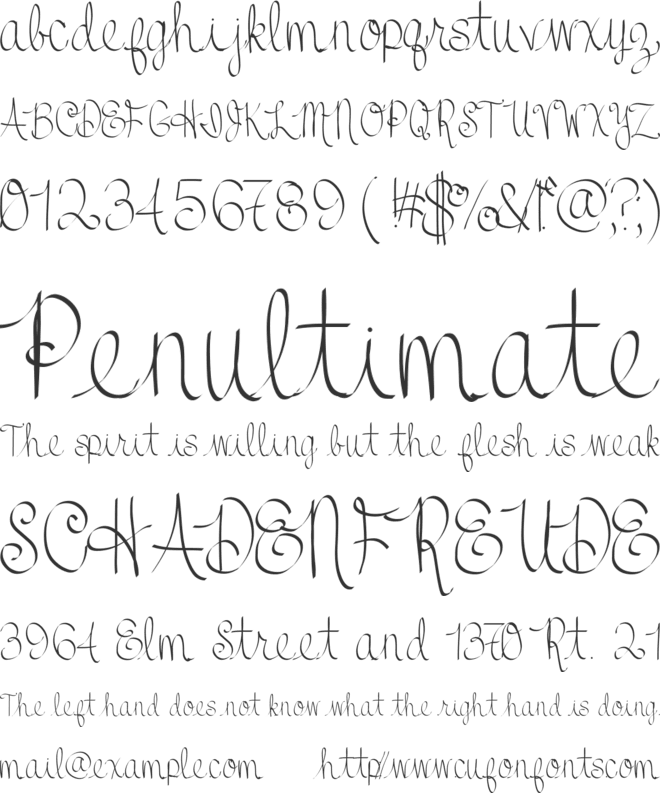 JustColesCursive font preview