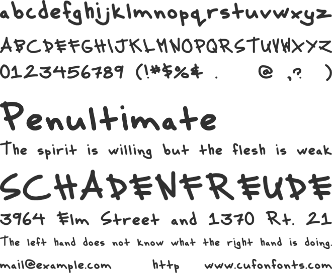 MTF Messy font preview