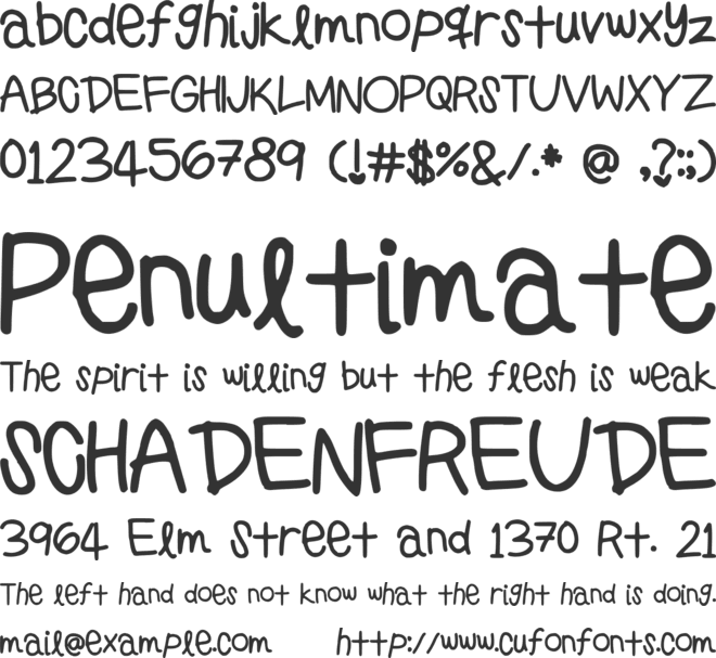 PreppyGirlsHandwriting font preview