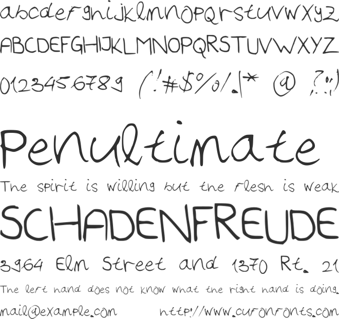 Handwriter font preview