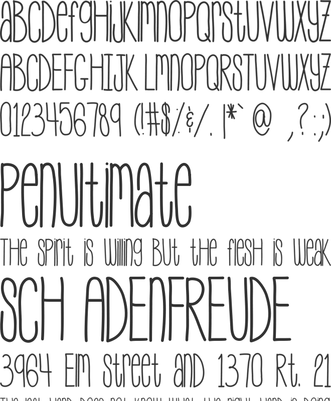 MySkinnyJeans font preview