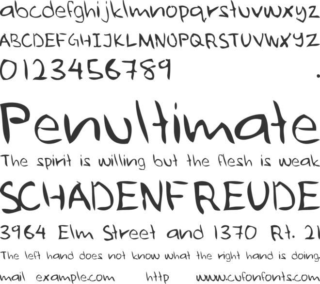 ugly hand writing font preview