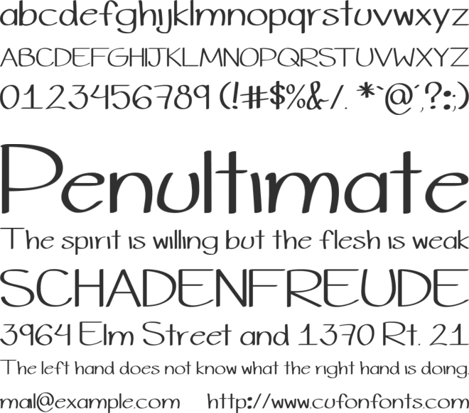 Vale Hand font preview