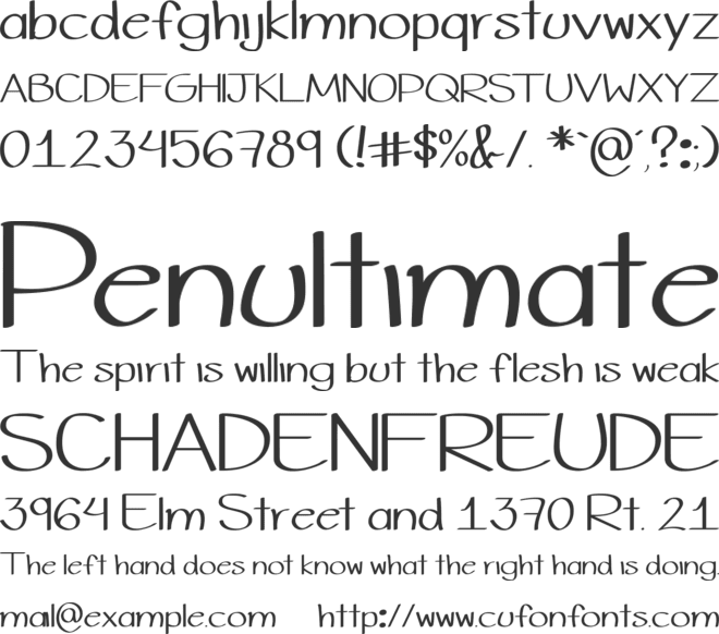 Vale Hand font preview