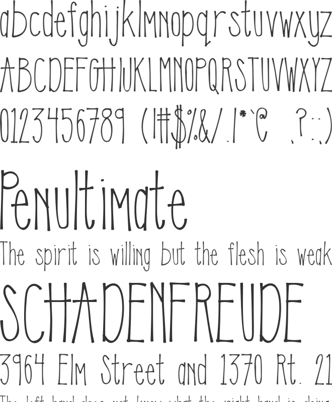 KLEmily font preview