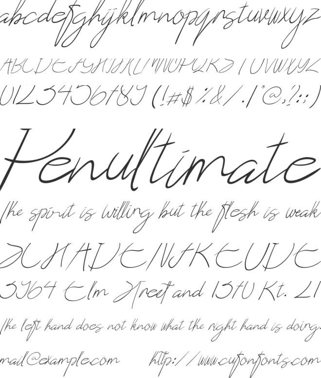 Creates font preview