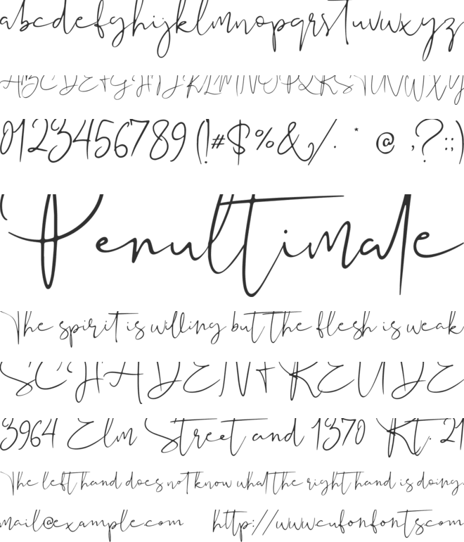 Audhistine font preview