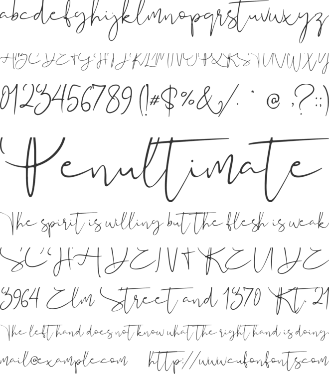 Audhistine font preview