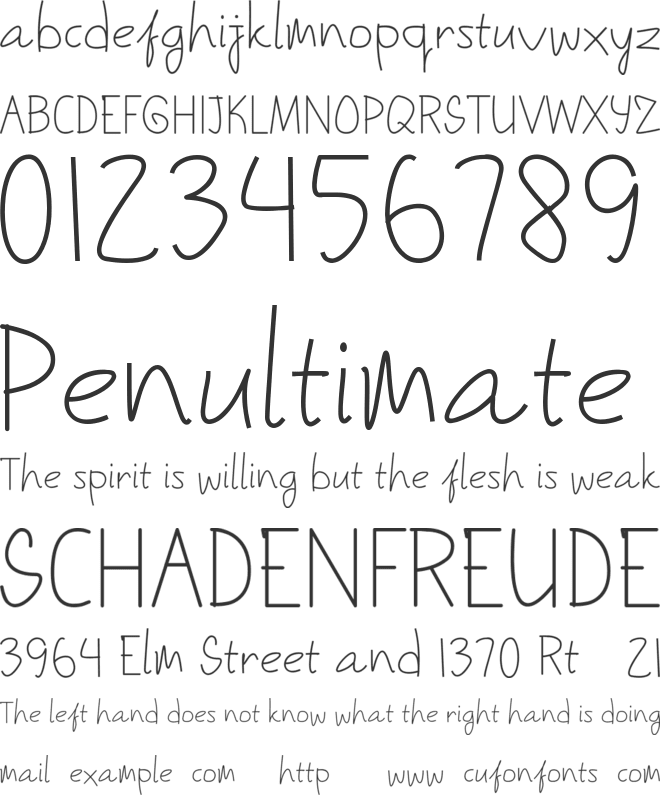 Kids Note font preview