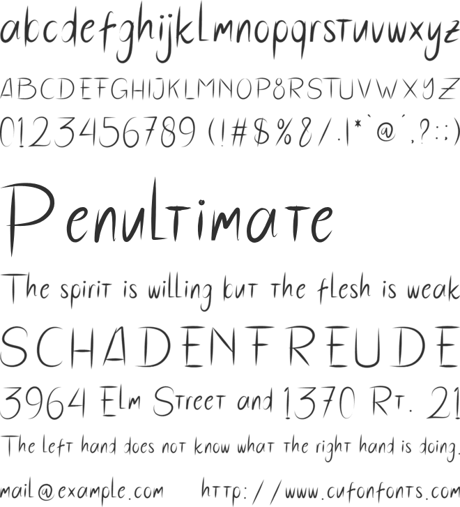 HairStyles font preview