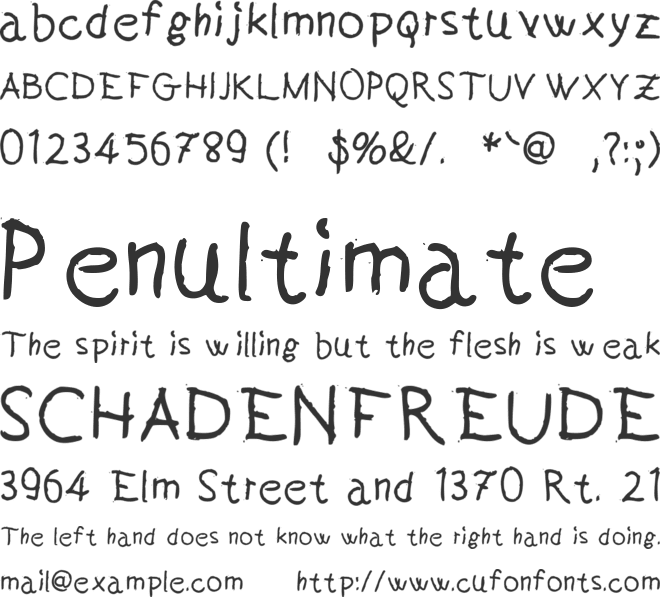 Handeer font preview