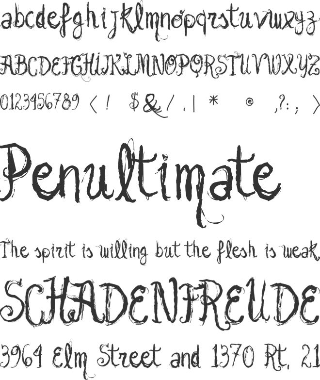 Vtks Garota Bonita font preview