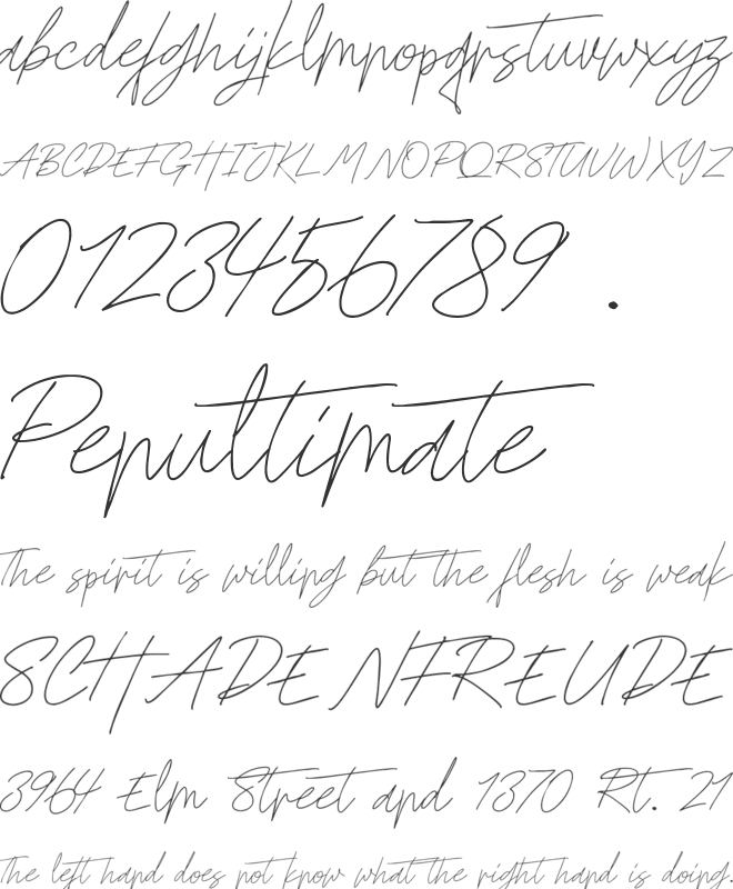 Godwit Signature DEMO font preview