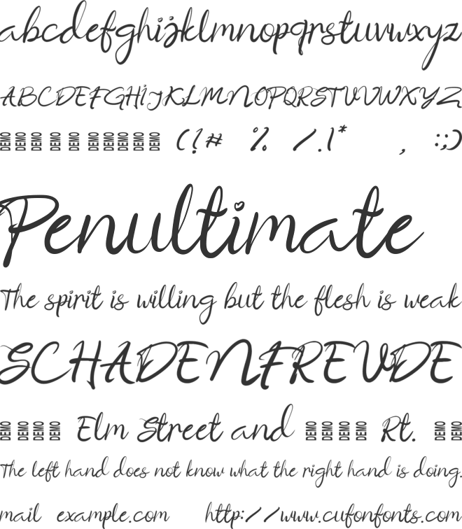 the brownies demo font preview