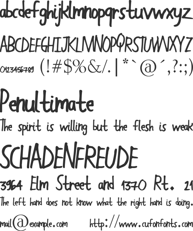 HandWork font preview