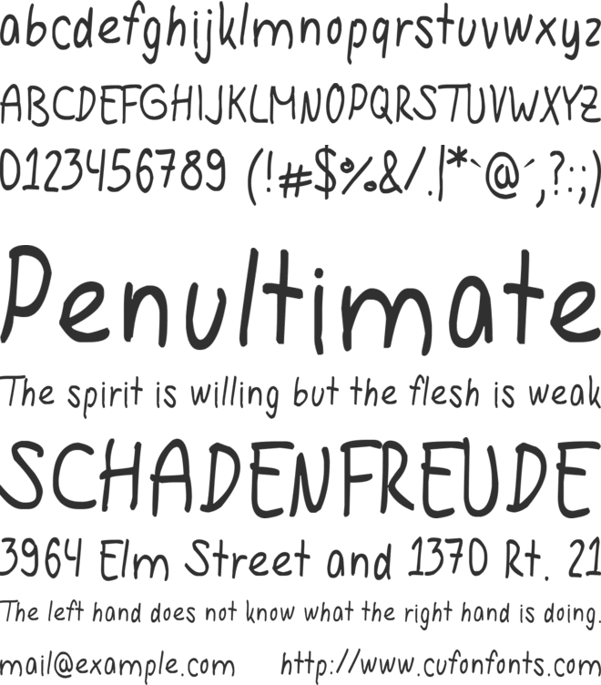HannaHandwriting font preview