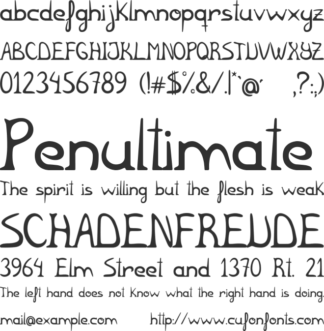 Caracol font preview