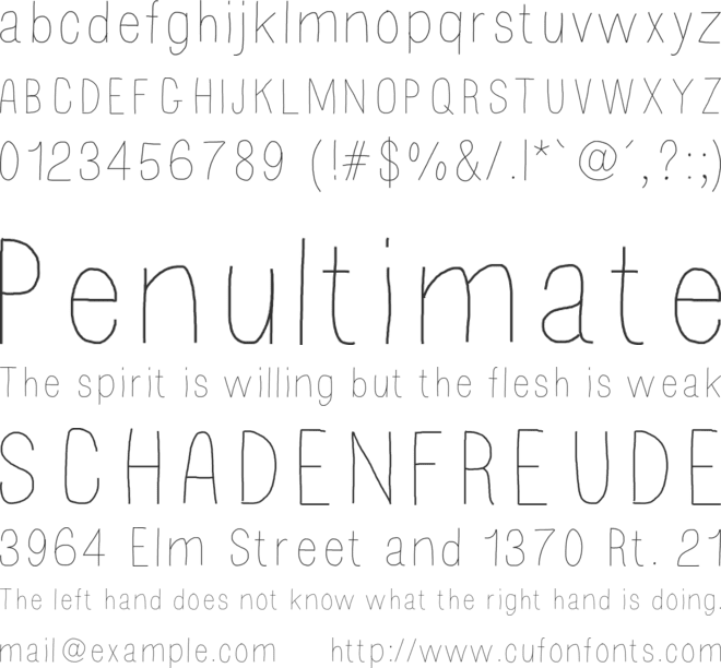 Mossy font preview