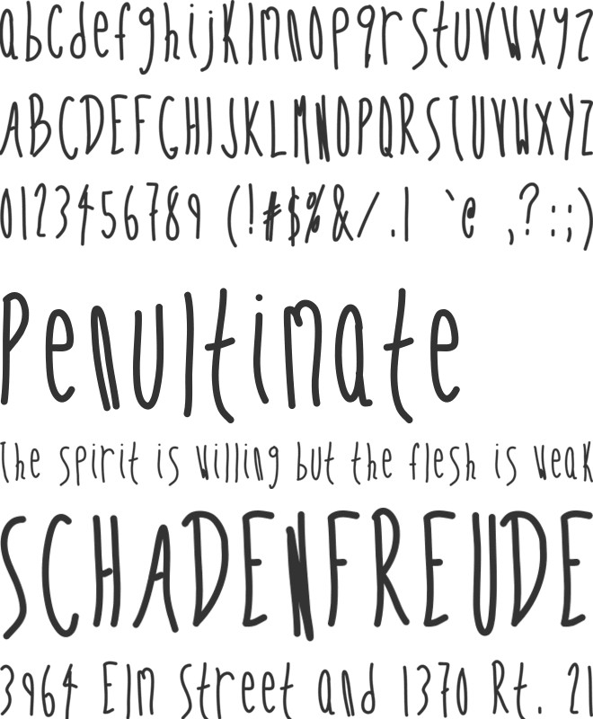 SkinnyVanillaLatte font preview