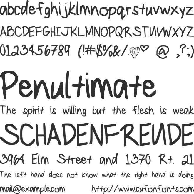 MaryKate font preview