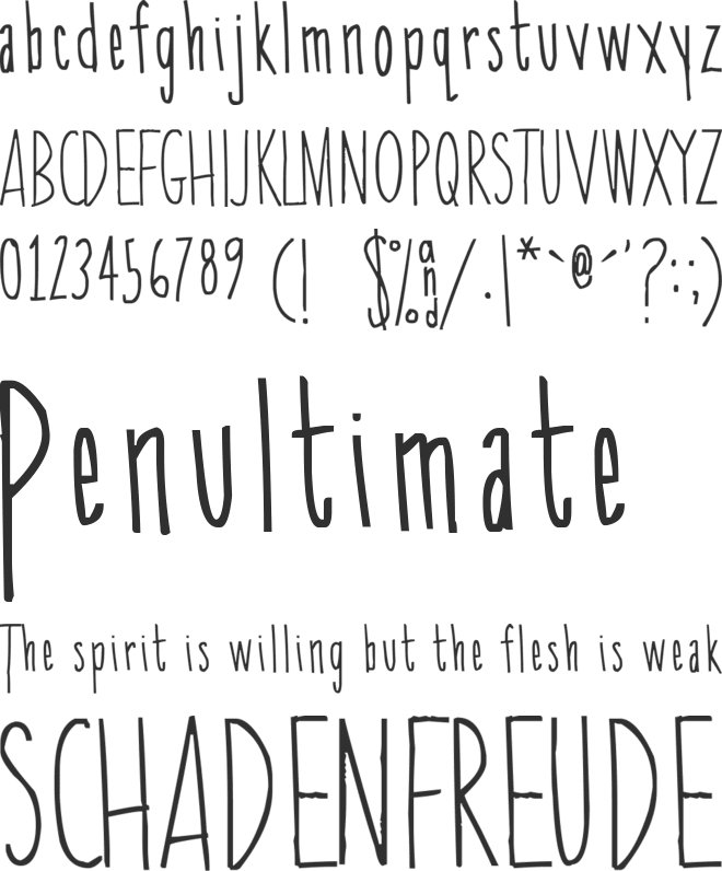 SkinnyChick font preview