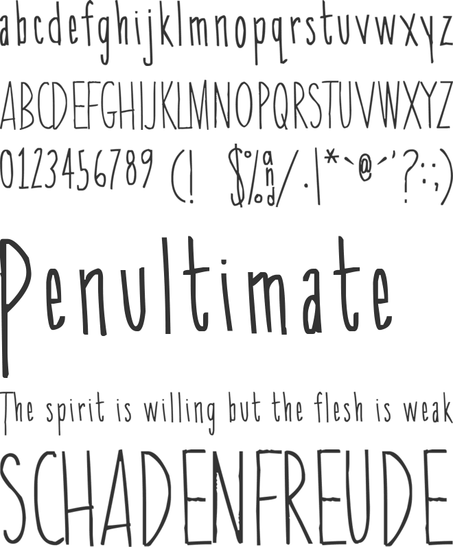 SkinnyChick font preview