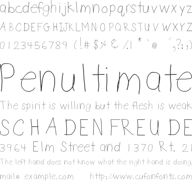 DSnet Child font preview