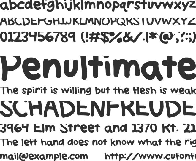 Think font preview