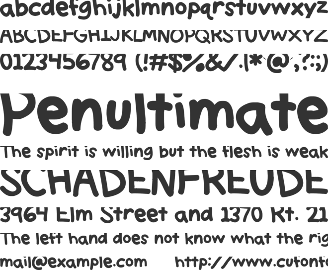 Think font preview